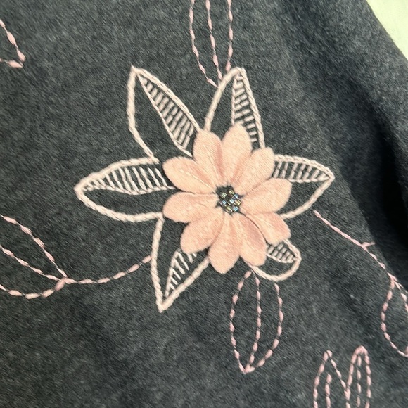 So Forth Vintage Look 100% Wool 3D Embroidery Long Sleeve Cardigan Sweater S/1X - Picture 9 of 12